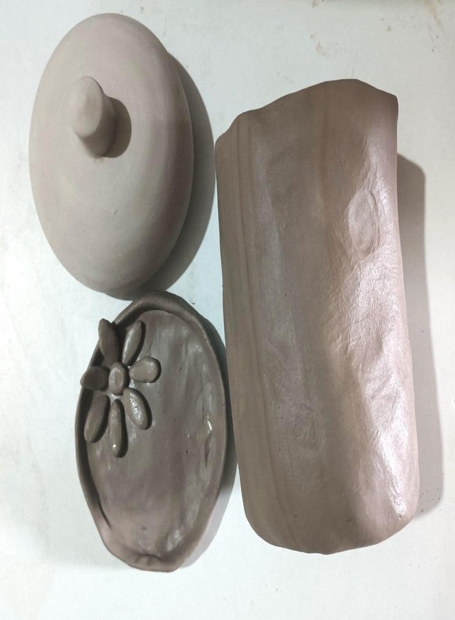 Ganesh Pottery طين خزفي حجري متوسط الحرارة من غانيش بوتري | مناسب للحرق المتوسط (مخروط 5-7) للتزجيج، والأعمال اليدوية، والخراطة، والتشكيل اليدوي، والنحت | طين ناعم وسهل التشكيل للفنانين والمبتدئين (1 كجم) - Image 4